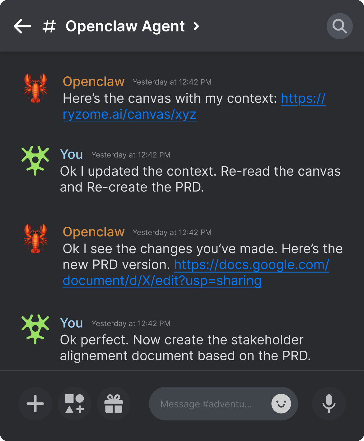 Hand it back to the agent